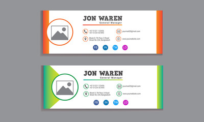 Email signature template flat and modern