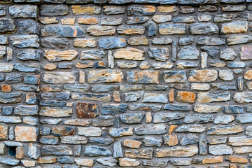 Flat picture of a stone wall made of natural rocks
