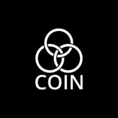 Coin icon isolated on dark background 