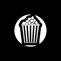 Popcorn icon isolated on dark background