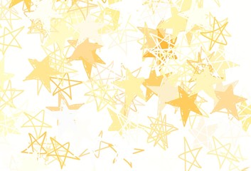 Light Orange vector texture with beautiful stars.