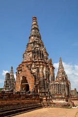 Fototapeta premium Remains of ancient temples in the historical site Ayutthaya in Thailand
