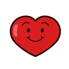 Smiling heart love cartoon icon vector illustration