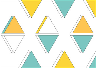 Doubled colored triangles with white background