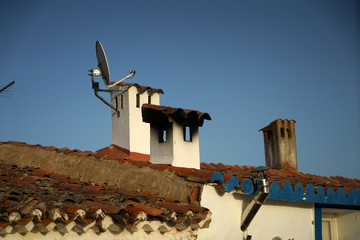 Chimney artfully bricked as a finishing touch on the house roof