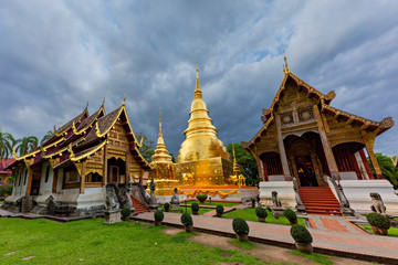 Fototapeta premium Buddhist temple known as Wat Phra Singh, in Chiang Mai, Thailand.