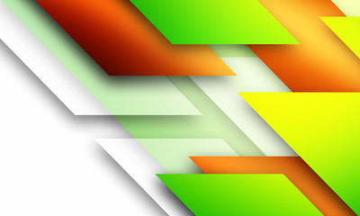  Abstract orange and green gradient separate geometric squares overlapping background technology concept
