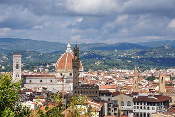 Fototapeta na wymiar View of Florence from the observation deck of Fort Belvedere. Italy.