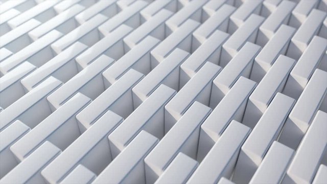 Abstract 3D white cubes moving. White wall background animation. 4k seamless loop footage. Business backdrop.