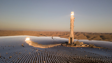 The Megalim solar power station in the Negev desert in Israel. The Megalim concentrated solar power...