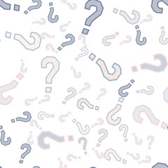 Quiz seamless pattern. Question marks, doubt, faq