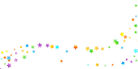 Rainbow Festive Confetti. Carnival Star Falling.