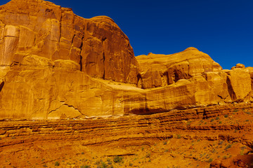 The red rock cliffs in arches national park