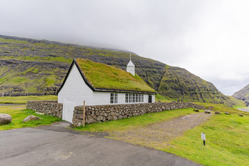 Fototapeta na wymiar Museumsdorf Dúvugarðar auf den Färörinseln