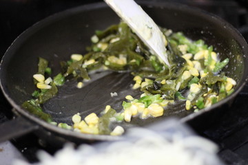 cooking in a pan