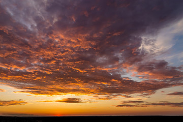 Dramatic dark orange clouds