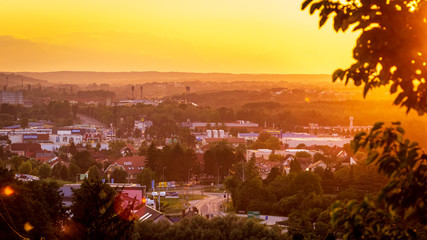 Zalaegerszeg, Zala county / Hungary - July 20, 2020: The city at golden hour