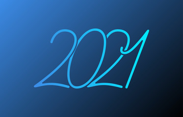 Naklejka premium Happy new year 2021 template. Design for banner, greeting cards, brochure or print. Vector illustration. Isolated on white background.