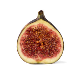 Ripe halve of figs isolated on white background