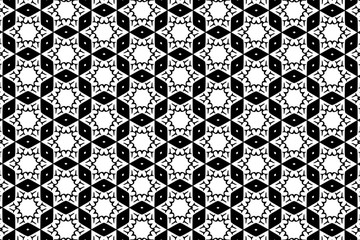 Ornament with elements of black and white colors.