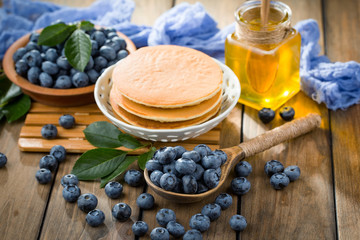 Healthy breakfast on an old background