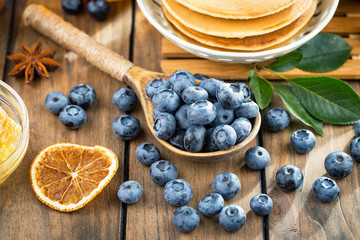 Healthy breakfast on an old background