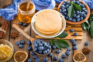 Healthy breakfast on an old background