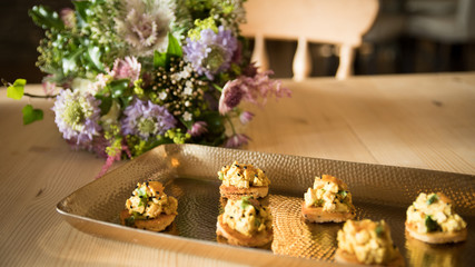 Appetizer starter bites at special occasion hospitality catering