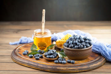 Healthy breakfast on an old background