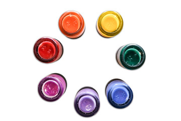 Colorful watercolor on white backgound, rainbow color pattren