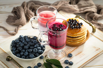 Healthy breakfast on an old background