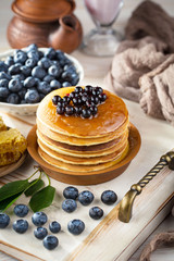 Healthy breakfast on an old background