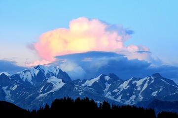 Thunderstorm on the Mont Blanc massif