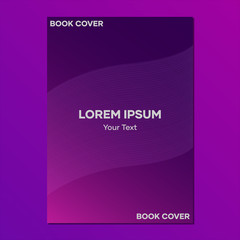 Book cover with purple gradation background with thin stripes theme. elegant book cover. also suitable for magazines, banners, posters, and other print media