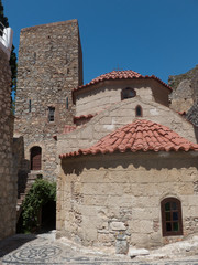 Fototapeta na wymiar Monastery Agios Panteleimonas, Tilos Island, Dodecanese, Greece. 