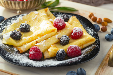 Healthy breakfast on an old background