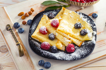 Healthy breakfast on an old background