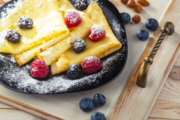 Healthy breakfast on an old background