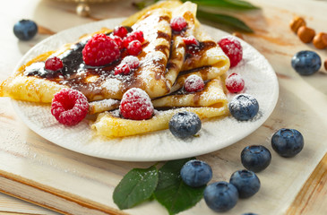 Healthy breakfast on an old background