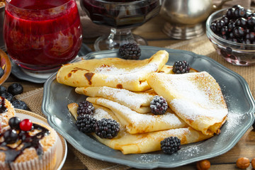 Healthy breakfast on an old background