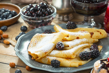 Healthy breakfast on an old background