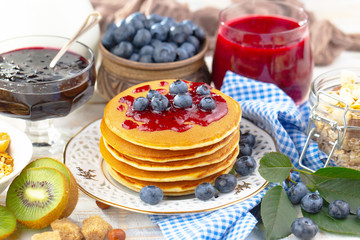 Healthy breakfast on an old background