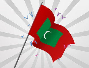 Flying flags crossed from the country of Maldives
