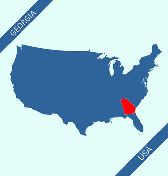 Georgia Highlighted On USA Map