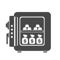 Bank Safe Full of Money - Vector Illustration