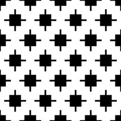 Cross shapes seamless pattern. Ethnic ornament. Folk background. Geometric wallpaper. Inca crosses image. Tribal motif. Ancient mosaic. Vector art. Digital paper, web design, textile print, abstract