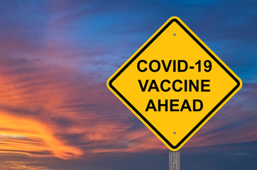 Covid-19 Vaccine Ahead Sign