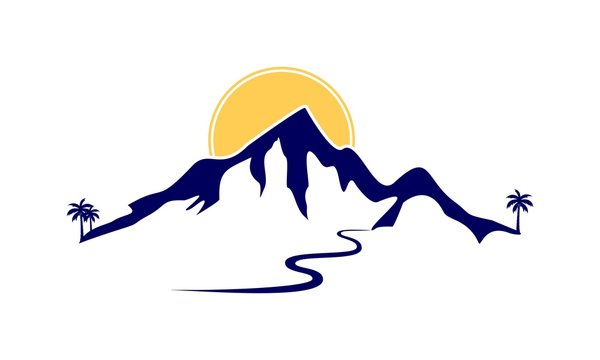recommend clip art: Mountain landscape view illustration vector design