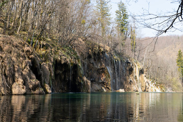 Wild Forest Lake Waterfall