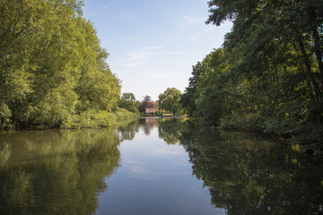 Views of the River Bure between Wroxham and Coltishall, The Broads, Norfolk, UK